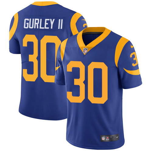 Nike Rams #30 Todd Gurley II Royal Blue Alternate Youth Stitched NFL Vapor Untouchable Limited Jersey - Click Image to Close
